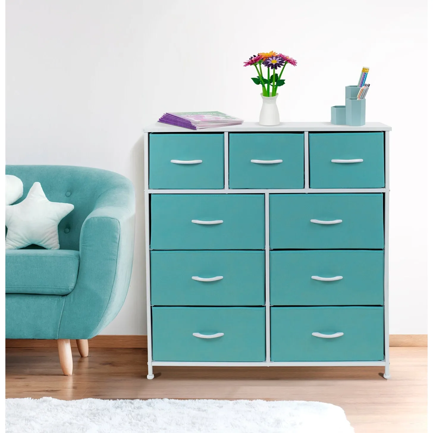 9 Drawer Wide Dresser