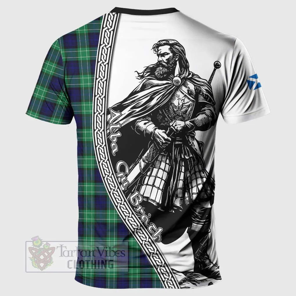 Abercrombie Tartan Clan Crest T-Shirt with Highlander Warrior Celtic Style