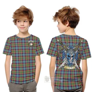 Aikenhead Tartan Kid T-Shirt with Family Crest Celtic Skull Style