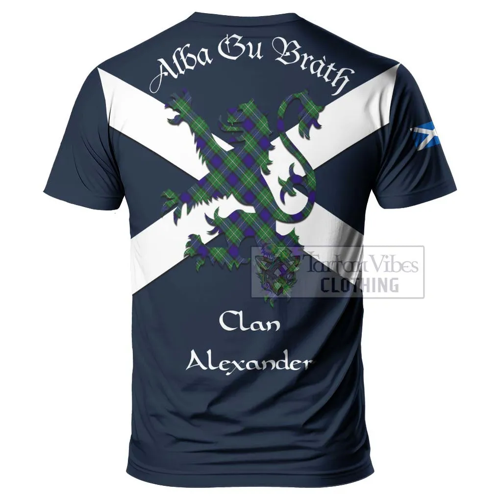 Alexander Tartan Lion Rampant T-Shirt Proudly Display Your Heritage with Alba Gu Brath and Clan Name