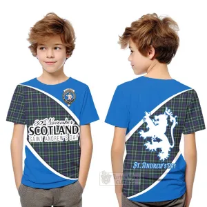 Allardice Family Crest Tartan Kid T-Shirt Celebrate Saint Andrew's Day in Style