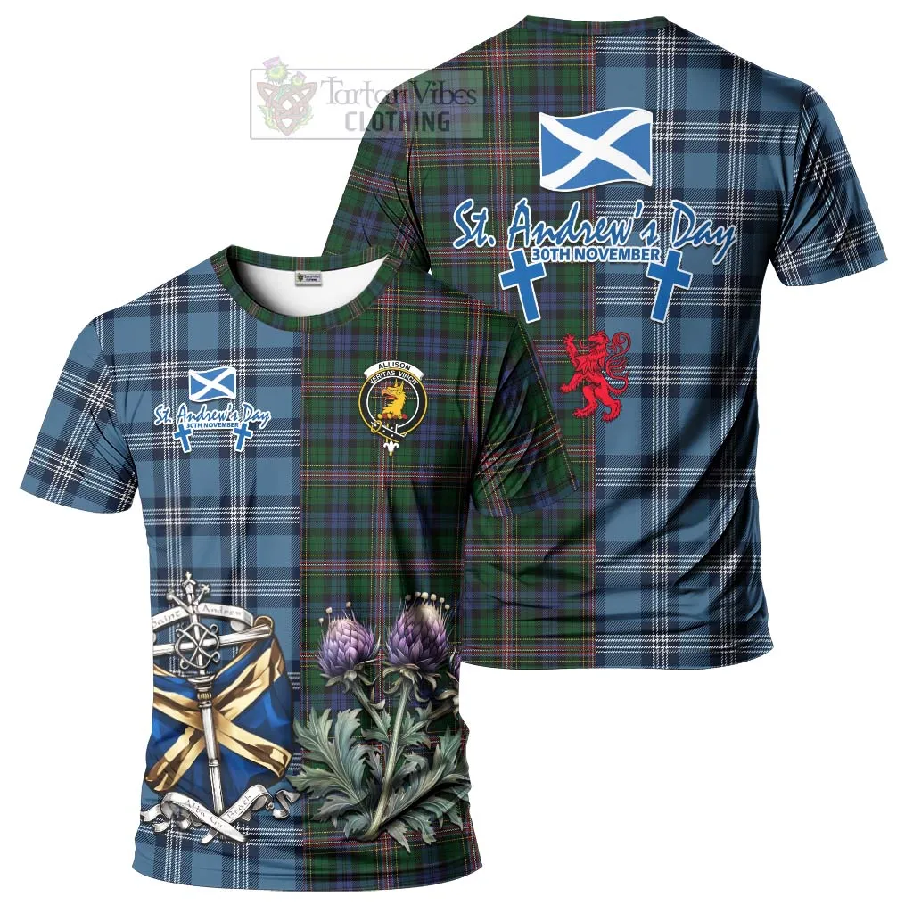 Allison Tartan T-Shirt Happy St. Andrew's Day Half Tartan Style