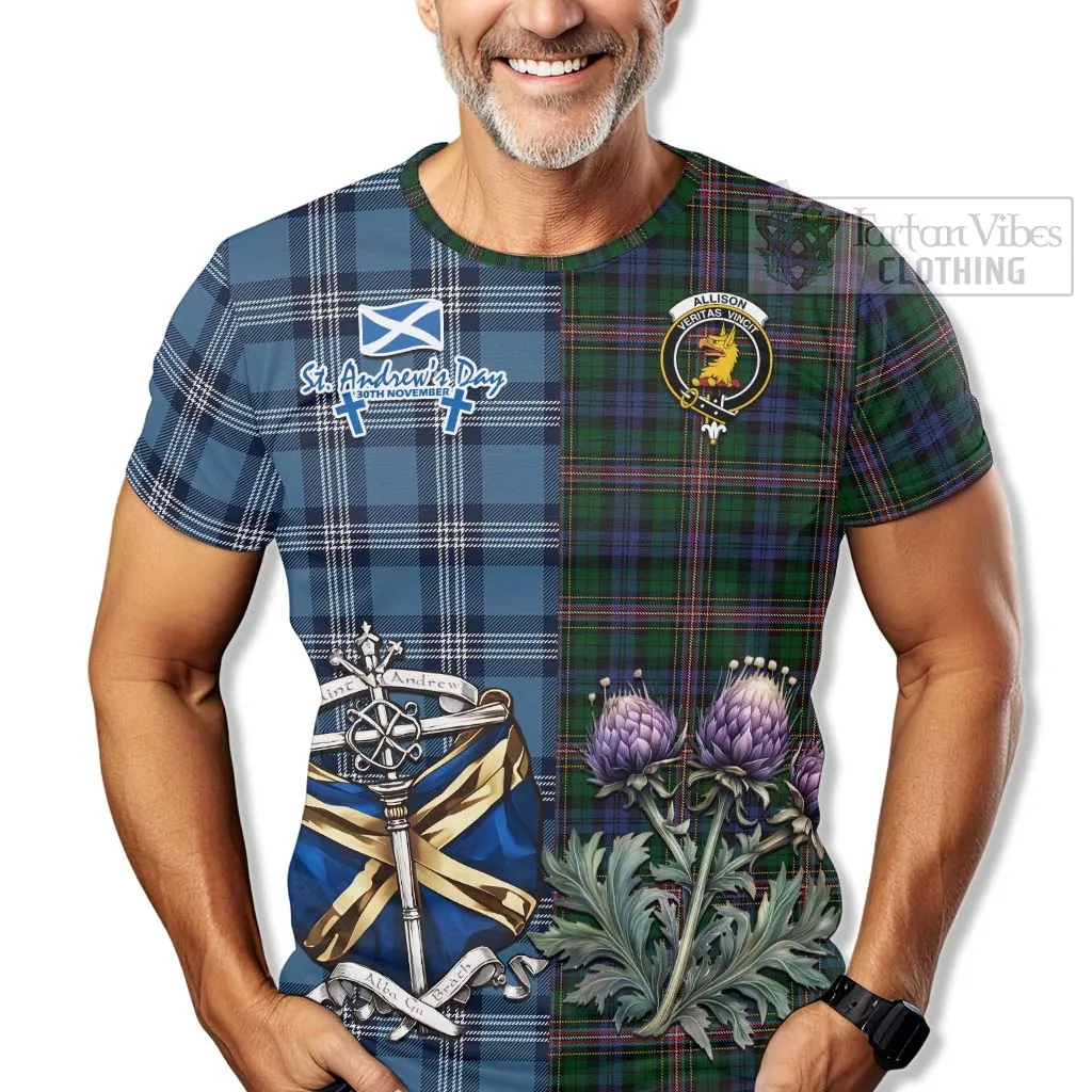 Allison Tartan T-Shirt Happy St. Andrew's Day Half Tartan Style