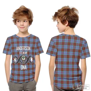 Anderson Modern Tartan Kid T-Shirt with Family Crest DNA In Me Style