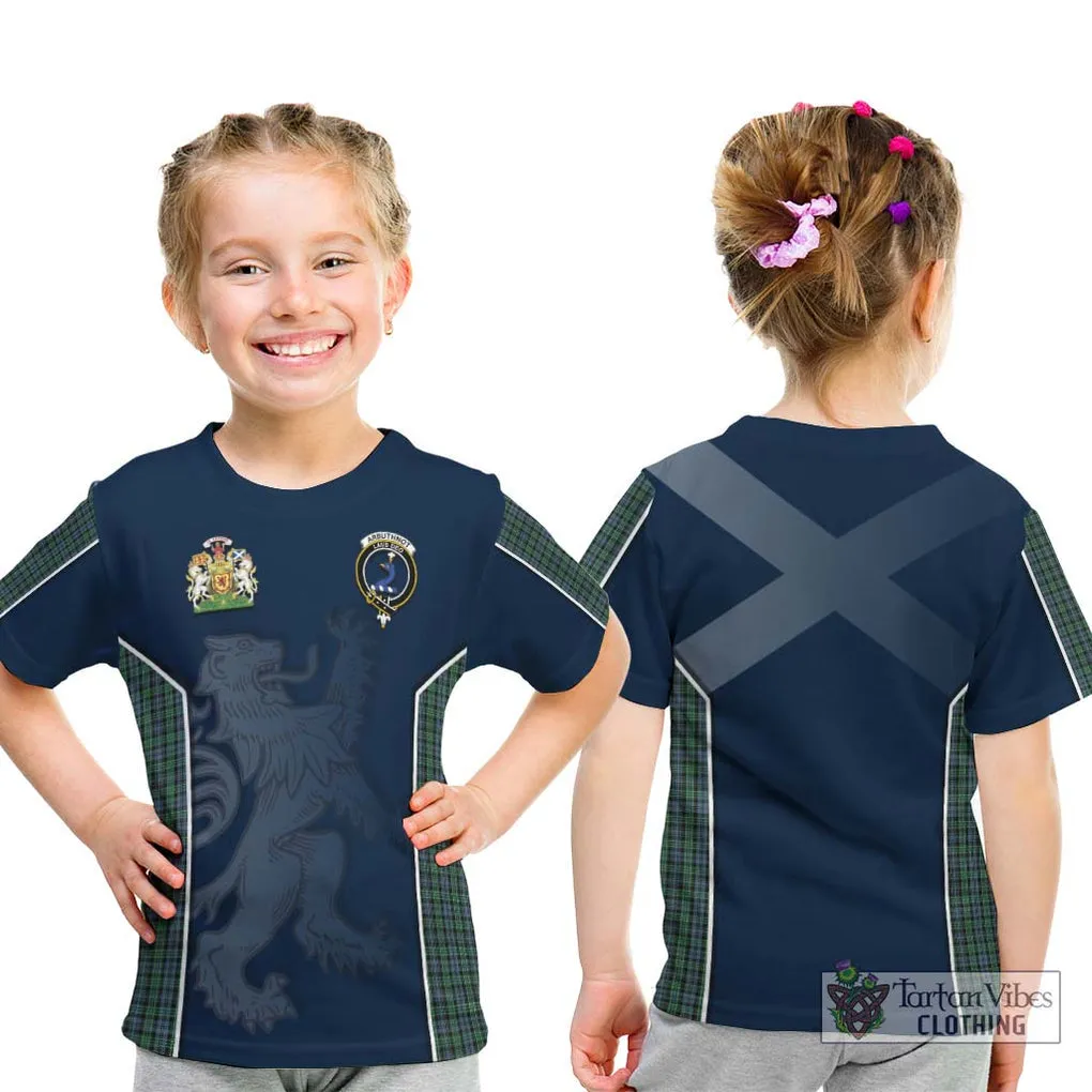 Arbuthnot Tartan Kid T-Shirt with Family Crest and Lion Rampant Vibes Sport Style