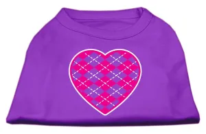 Argyle Heart Pink Screen Print Shirt Purple Med (12)