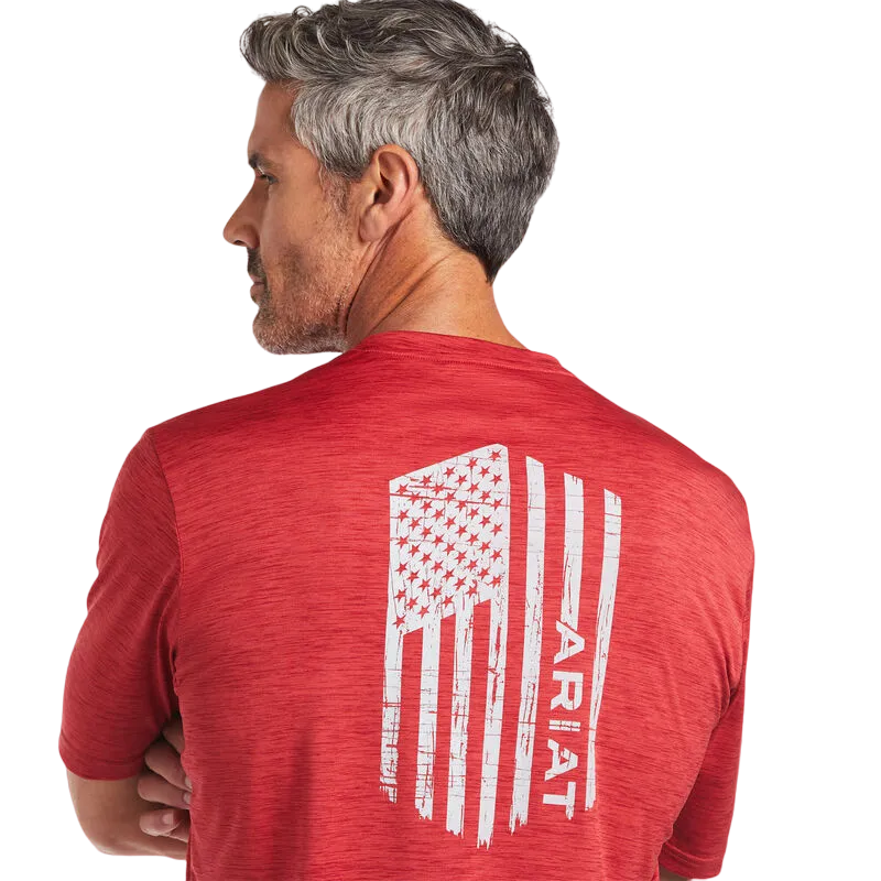 Ariat Men's Charger Vertical Flag Red T-Shirt