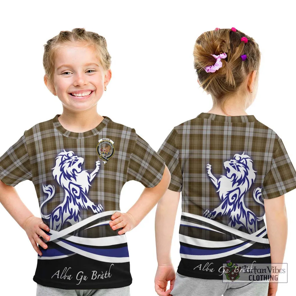 Baillie Dress Tartan Kid T-Shirt with Alba Gu Brath Regal Lion Emblem