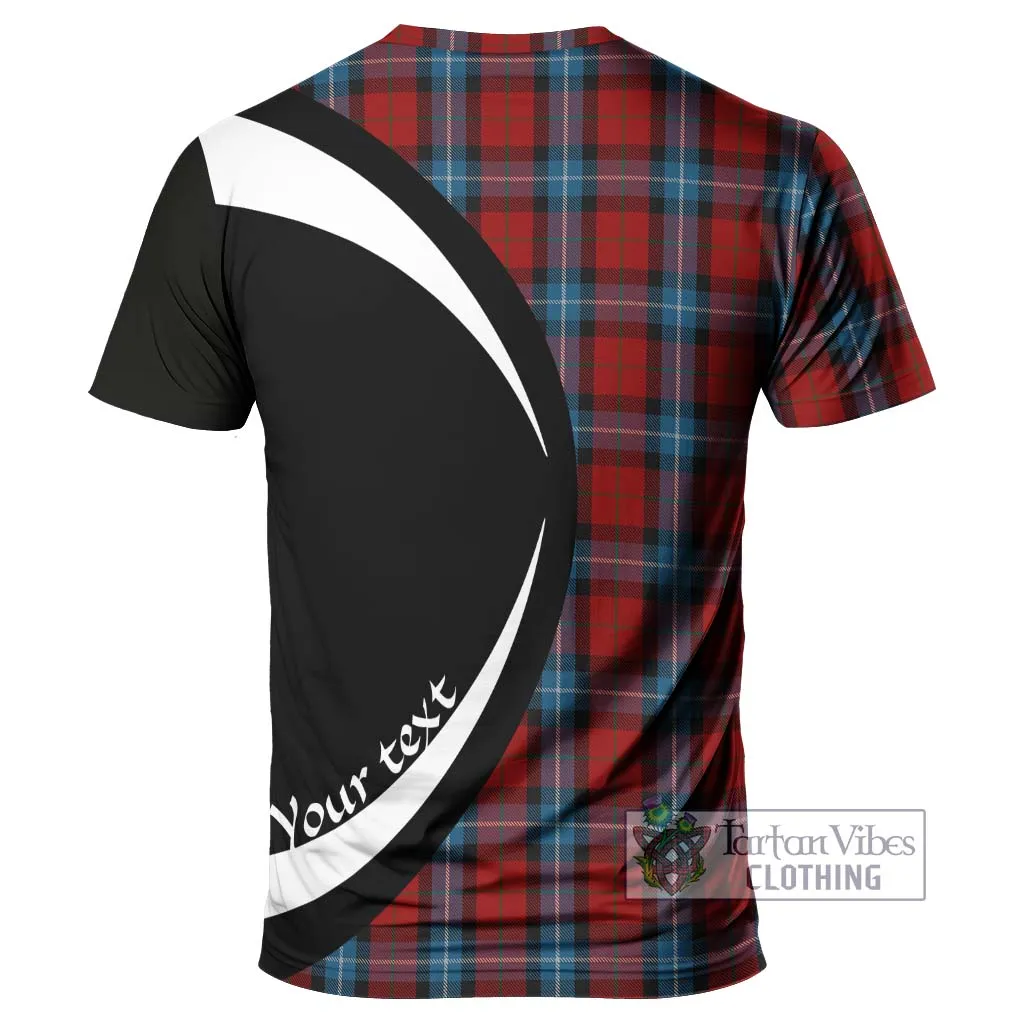 Baillie of Polkemmet Red Tartan T-Shirt with Family Crest Circle Style