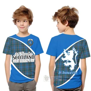 Bain Family Crest Tartan Kid T-Shirt Celebrate Saint Andrew's Day in Style