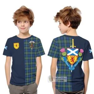 Baird Ancient Tartan Kid T-Shirt Alba with Scottish Lion Royal Arm Half Style