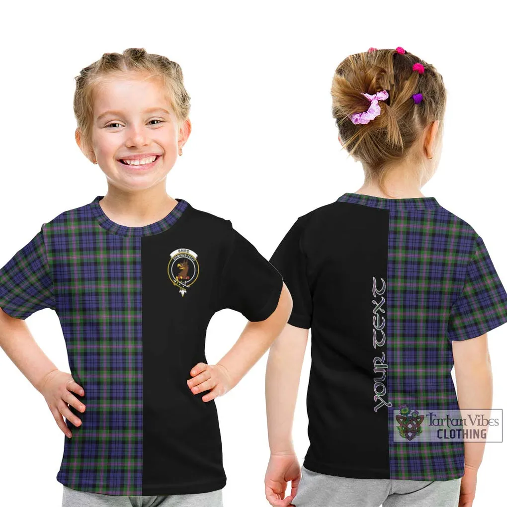 Baird Modern Tartan Kid T-Shirt with Family Crest and Half Of Me Style