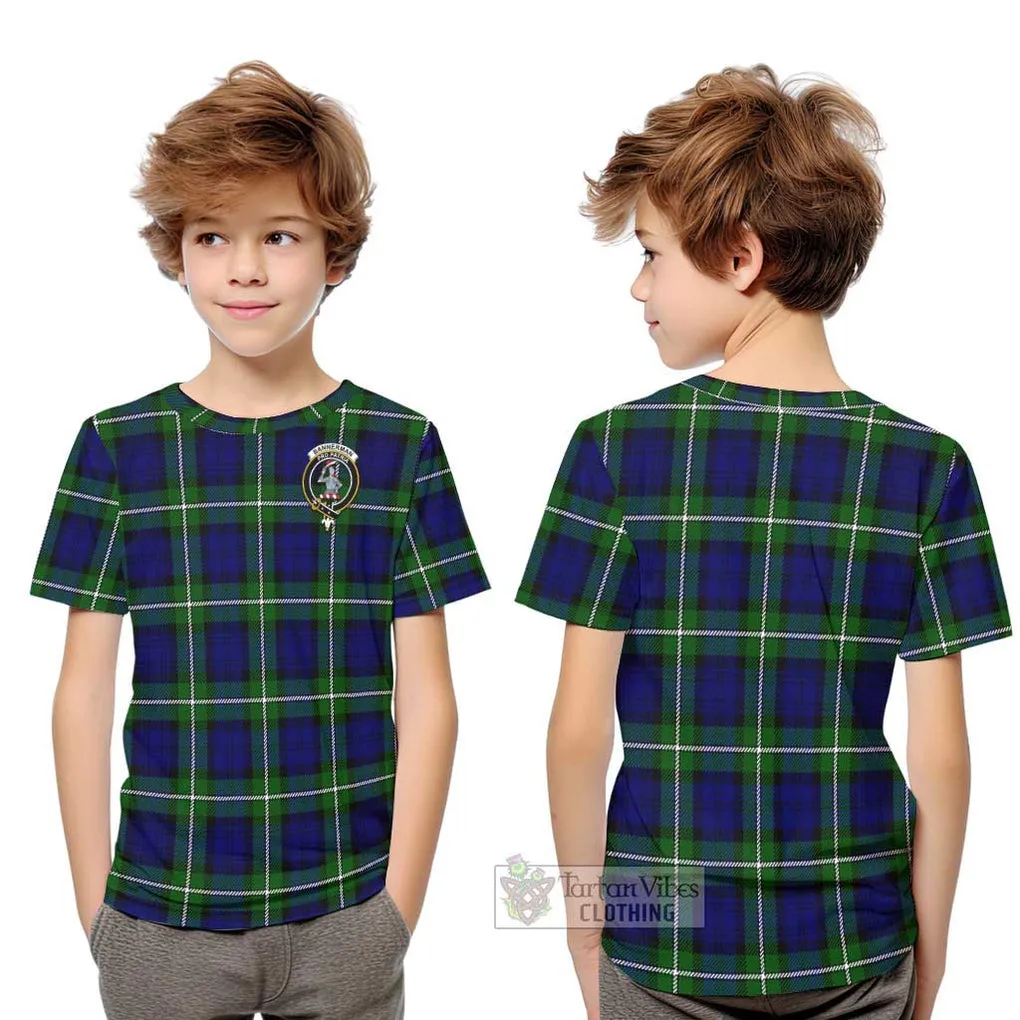 Bannerman Tartan Kid T-Shirt with Family Crest