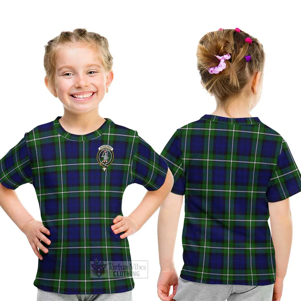 Bannerman Tartan Kid T-Shirt with Family Crest