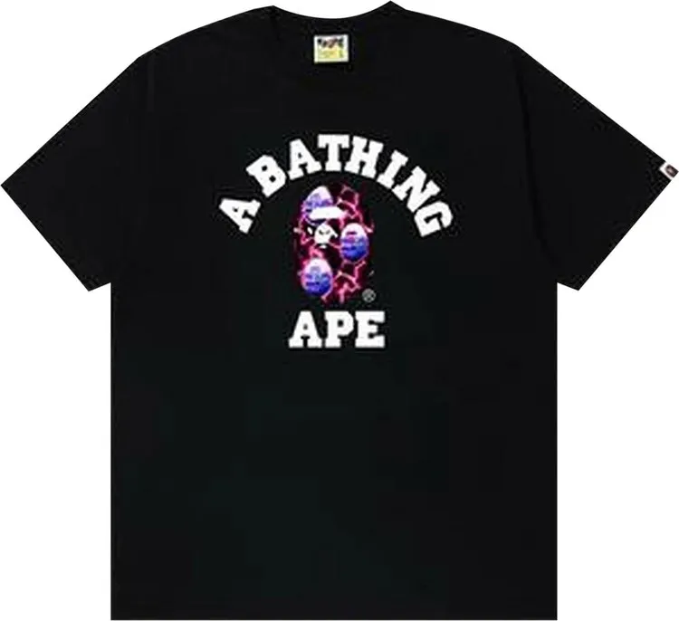 BAPE Lightning College Tee 'Black/Black', black