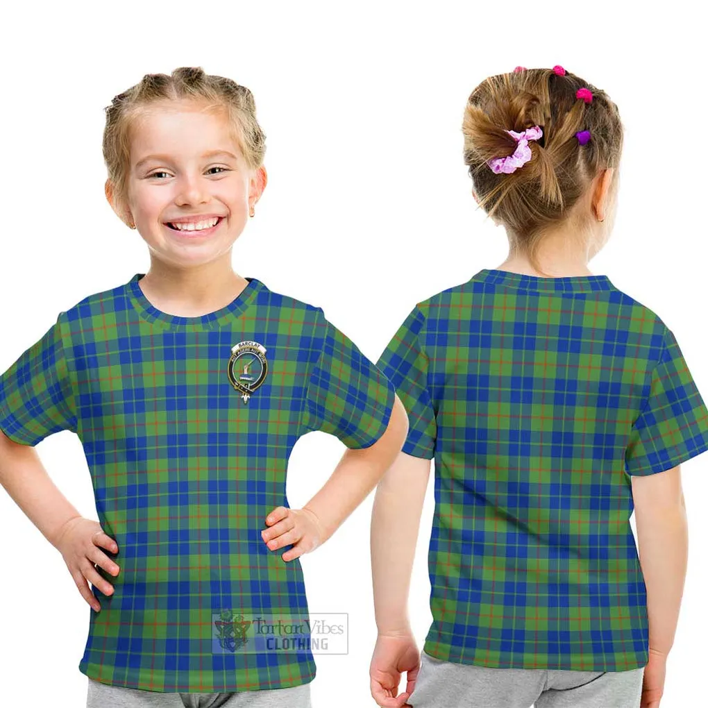 Barclay Hunting Ancient Tartan Kid T-Shirt with Family Crest