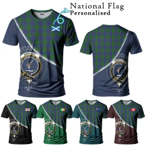 Barclay Tartan T-Shirt with Personalised National Flag and Family Crest Half Style