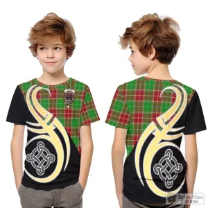 Baxter Modern Tartan Kid T-Shirt with Family Crest and Celtic Symbol Style