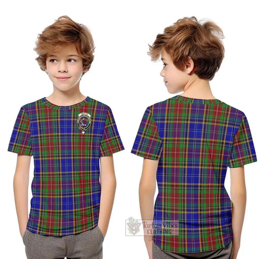 Beattie Tartan Kid T-Shirt with Family Crest