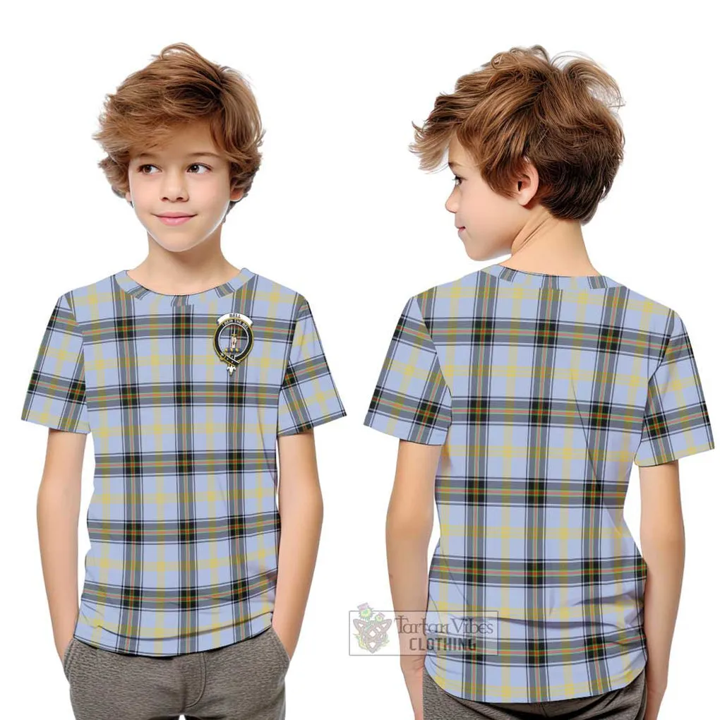 Bell Tartan Kid T-Shirt with Family Crest