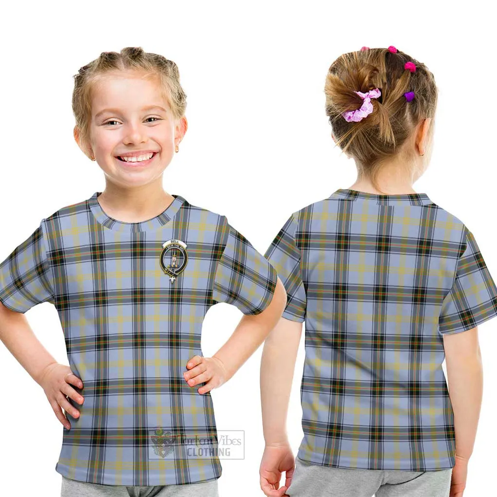 Bell Tartan Kid T-Shirt with Family Crest