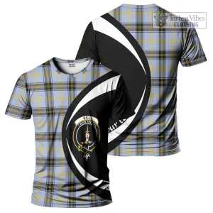 Bell Tartan T-Shirt with Family Crest Circle Style