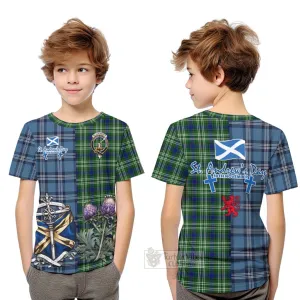 Blackadder Tartan Kid T-Shirt Happy St. Andrew's Day Half Tartan Style