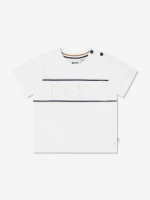 BOSS Baby Boys Embroidered Logo T-Shirt in White