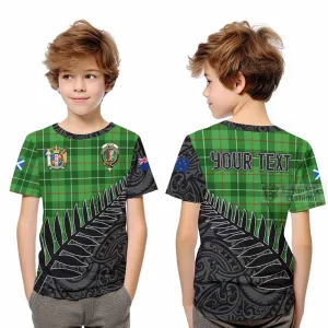 Boyle Crest Tartan Kid T-Shirt with New Zealand Silver Fern Half Style