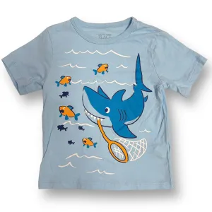 Boys Children's Place Size 2T Light Blue Shark Print T-Shirt