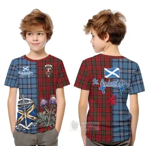 Brodie Tartan Kid T-Shirt Happy St. Andrew's Day Half Tartan Style