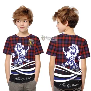 Brown (Broun) Tartan Kid T-Shirt with Alba Gu Brath Regal Lion Emblem