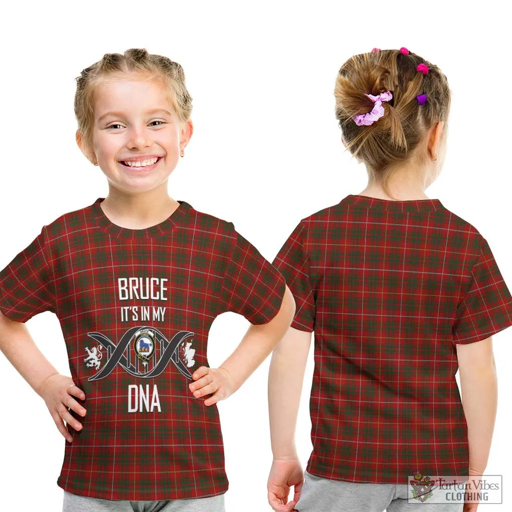 Bruce Tartan Kid T-Shirt with Family Crest DNA In Me Style