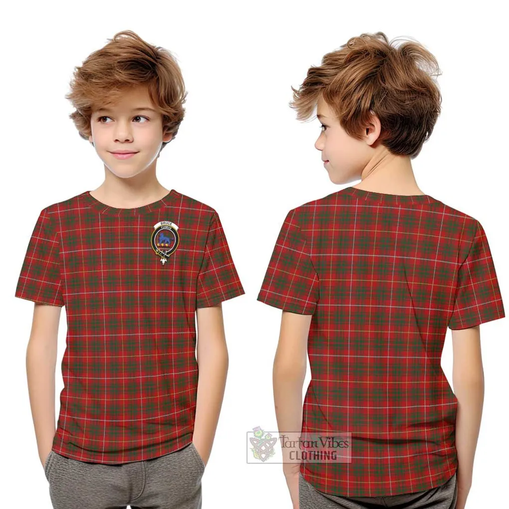 Bruce Tartan Kid T-Shirt with Family Crest