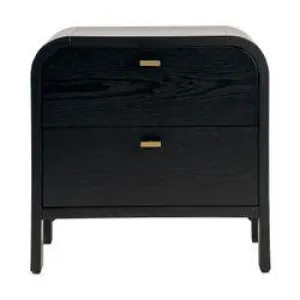 Chisholm Oak Bedside Table - Black