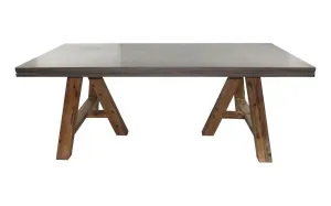 Civic Modern Concrete & Acacia Dining Table