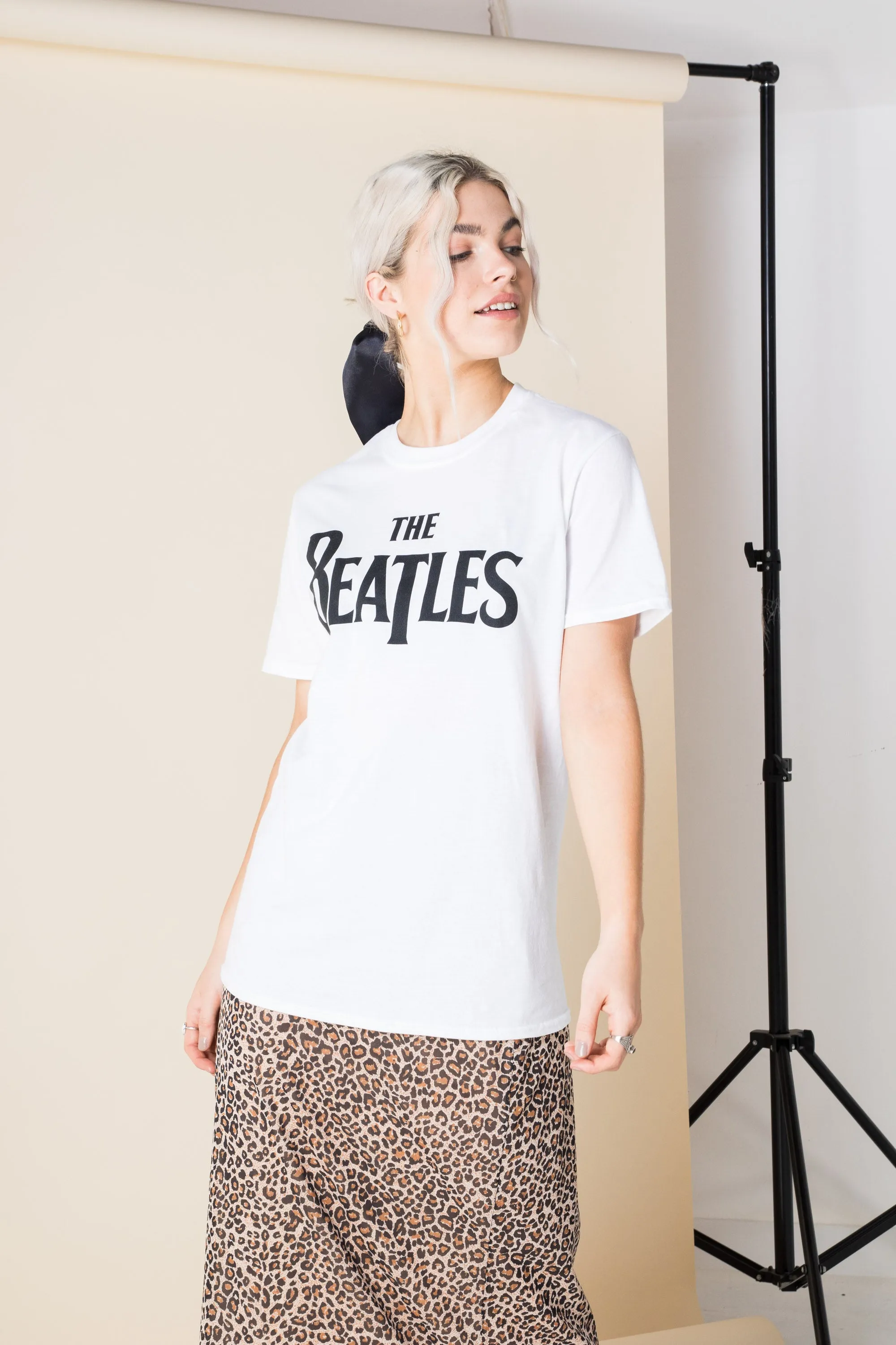 Daisy Street Relaxed T-Shirt with The Beatles Print