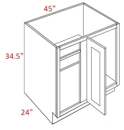 EB02-BLB45/48-FH Elegant Smokey Gray Assembled Corner Base Cabinet