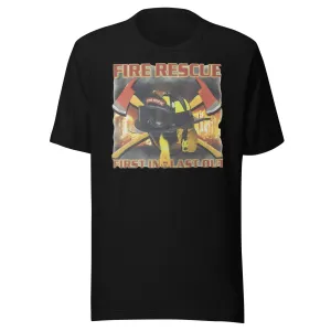 Fire Rescue T-shirt First in Last Out First Responder Short Sleeve Crew Neck Unisex Top