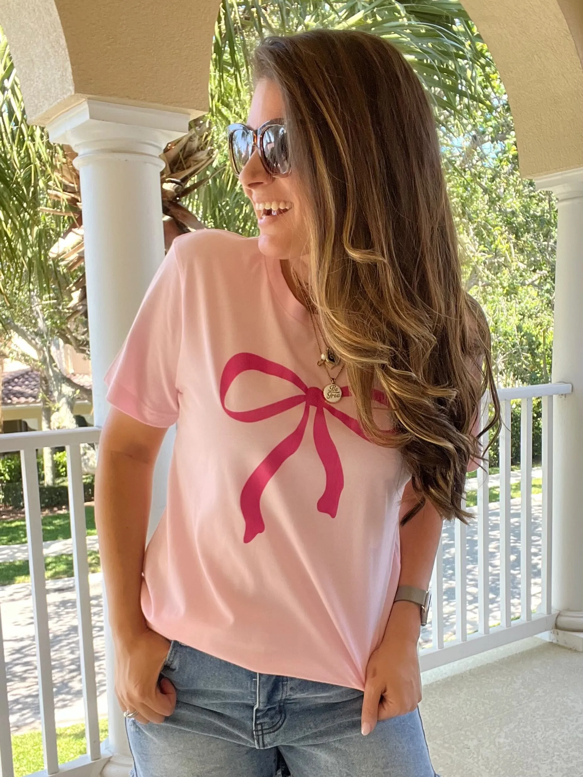 Hot Pink Bow T-Shirt