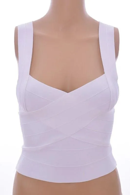 Jay Bandage Crop Top - Pearl White