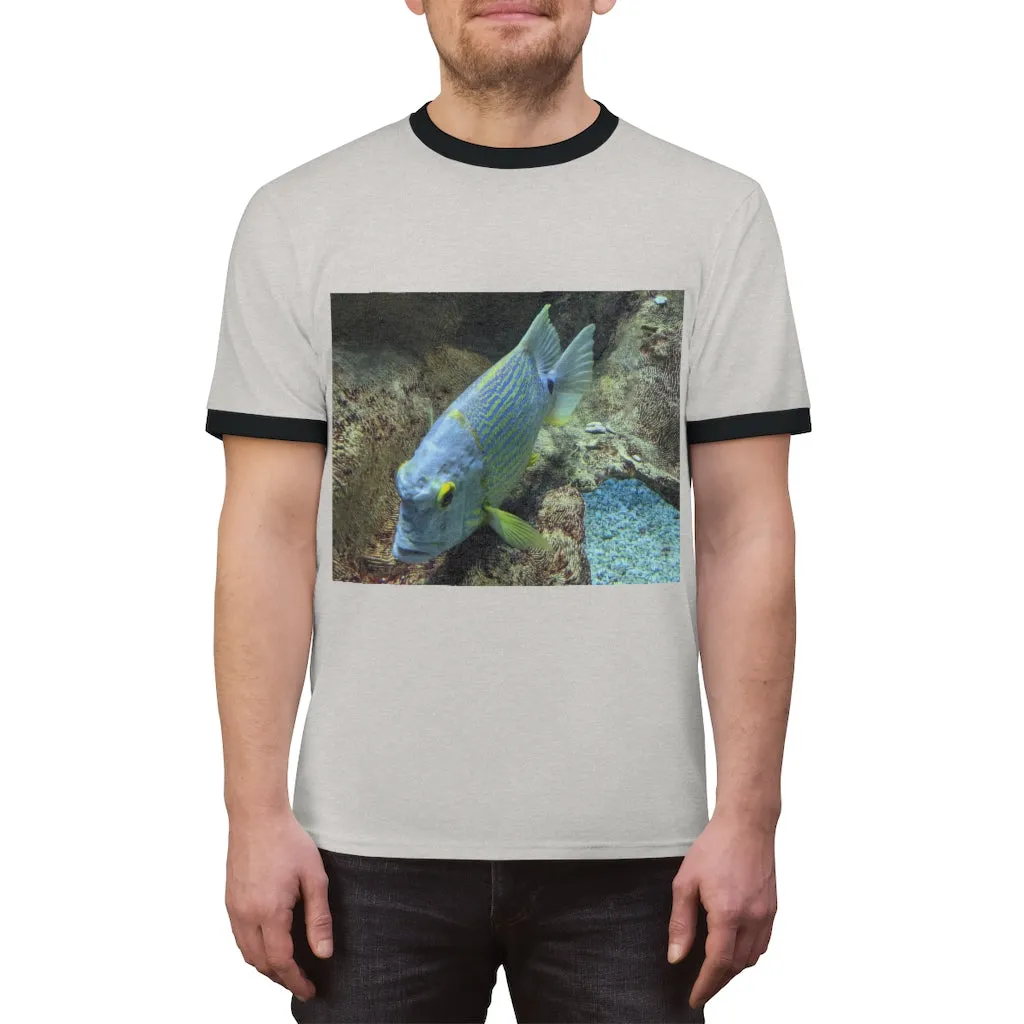 Light Blue Fish Unisex Ringer Tee