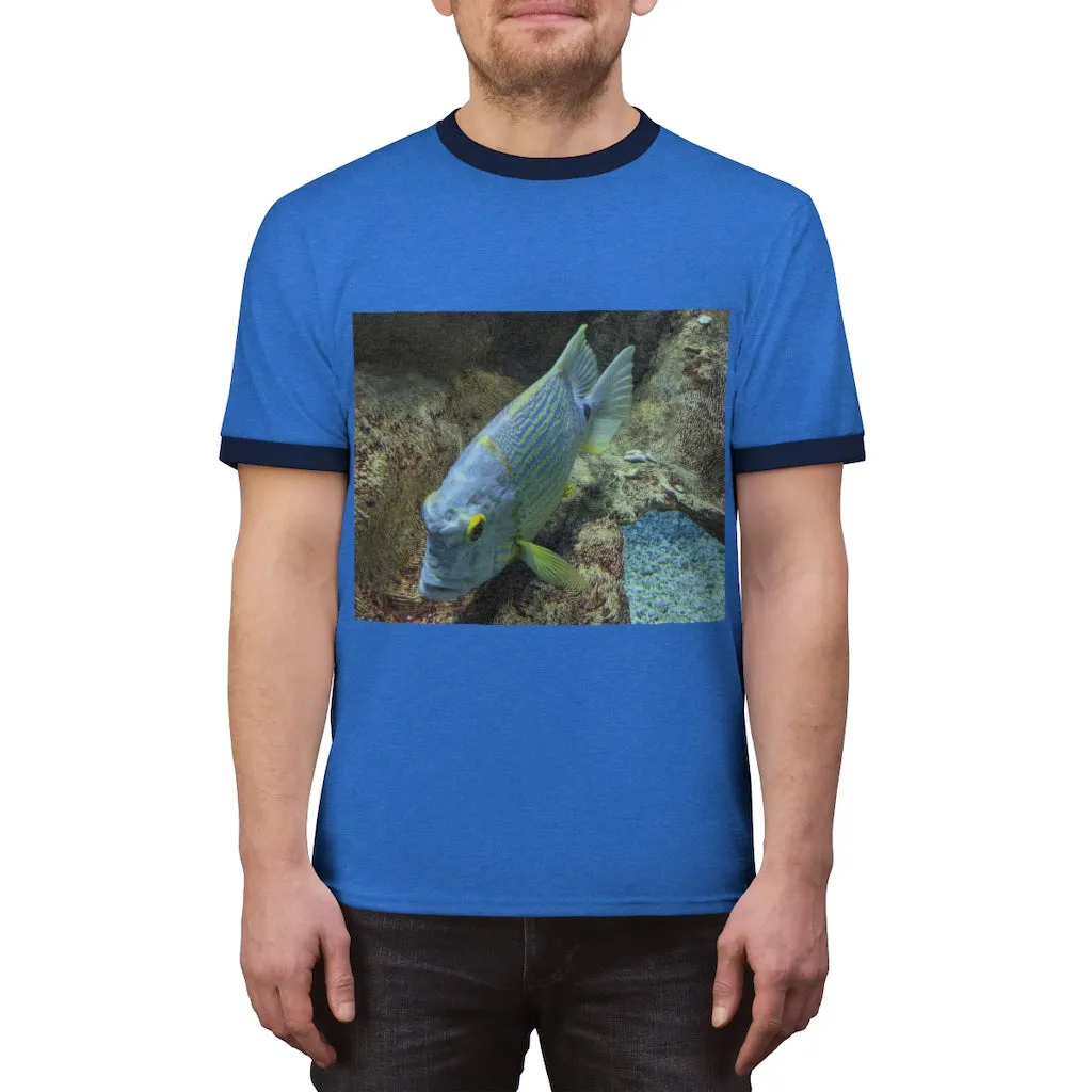 Light Blue Fish Unisex Ringer Tee