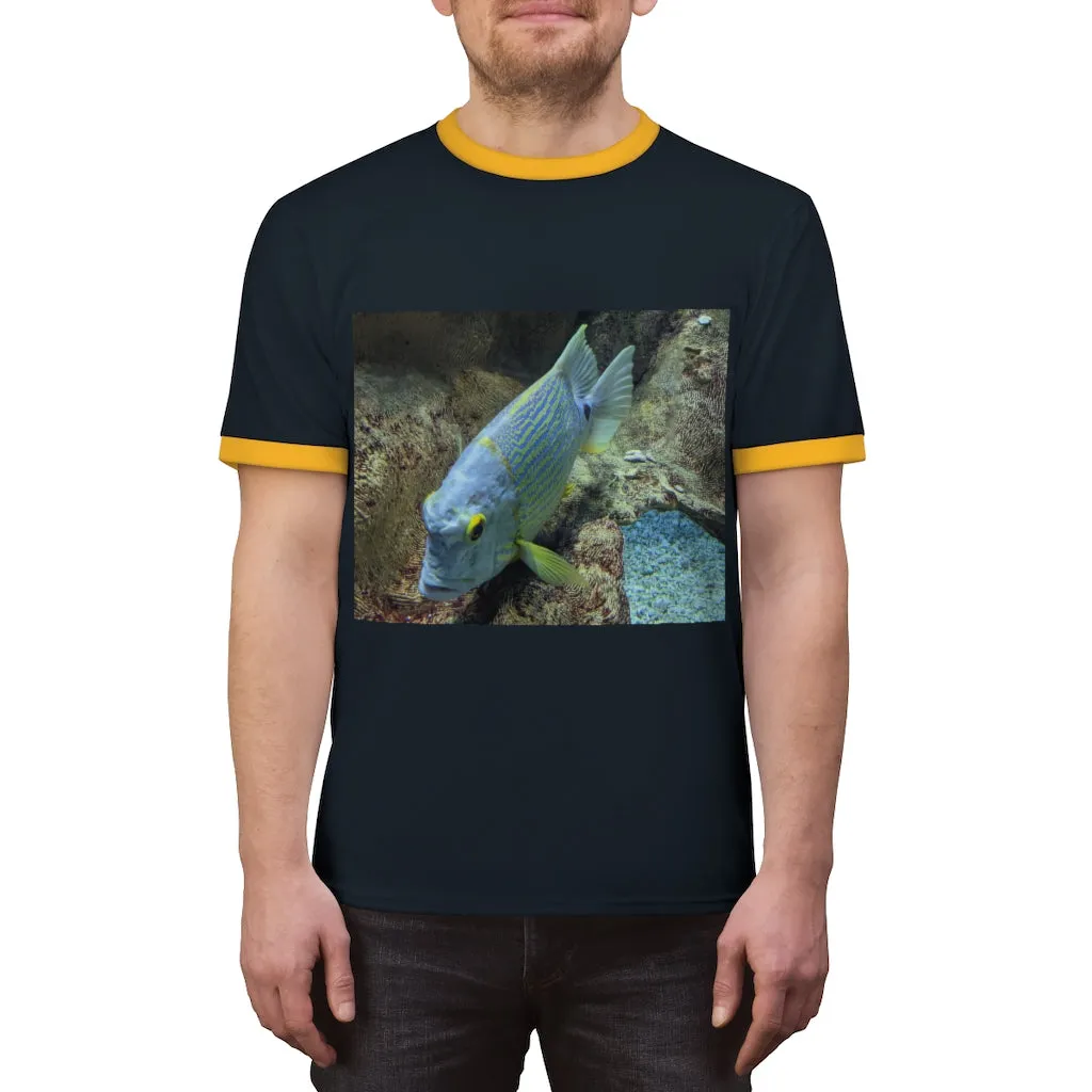 Light Blue Fish Unisex Ringer Tee