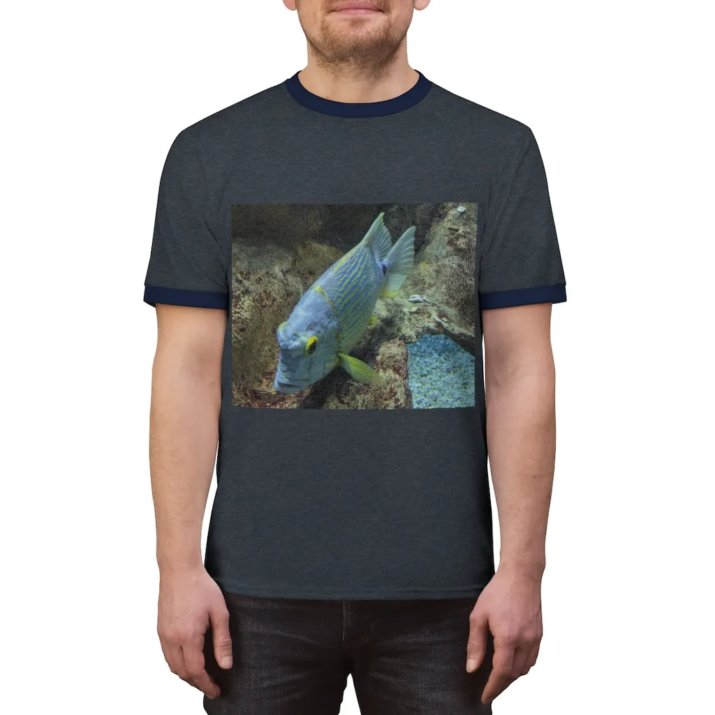 Light Blue Fish Unisex Ringer Tee