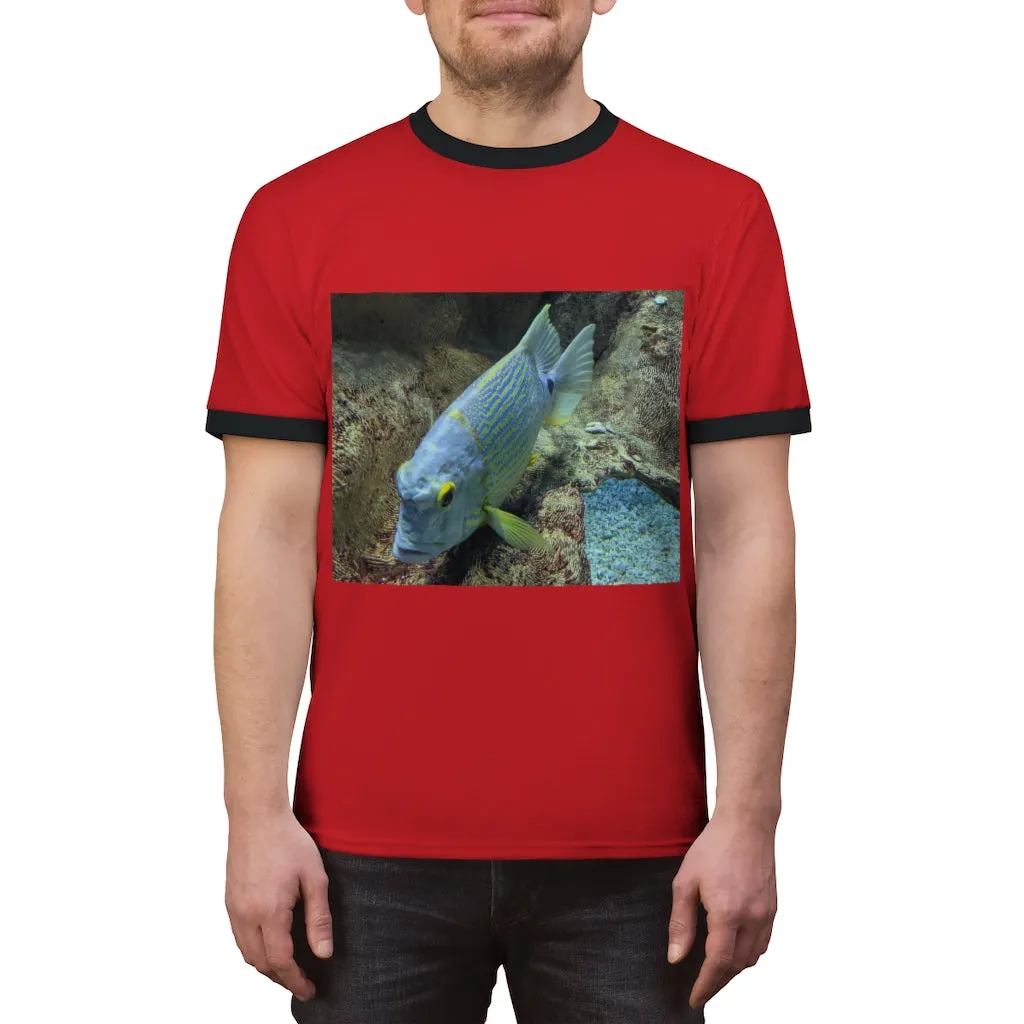 Light Blue Fish Unisex Ringer Tee