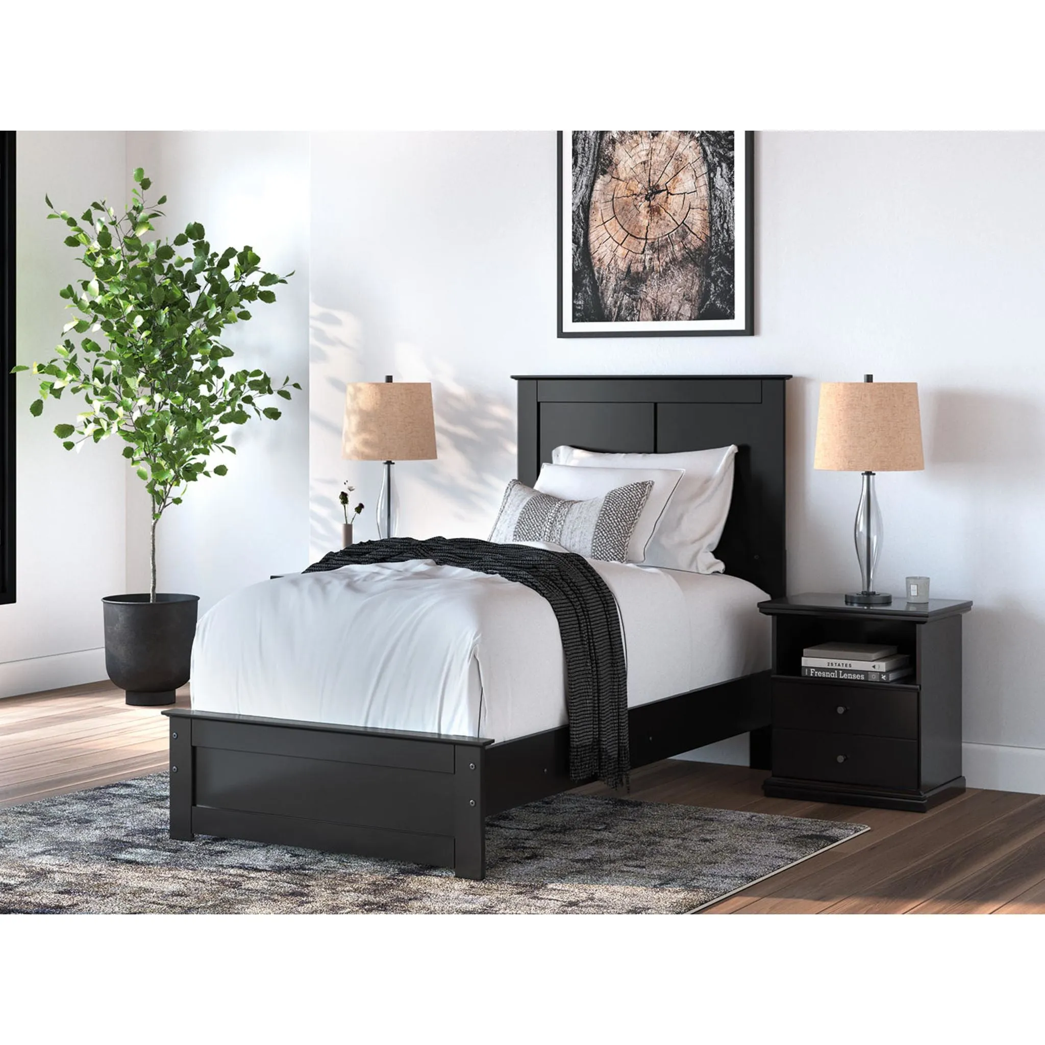 Maribel Panel Bed - Black