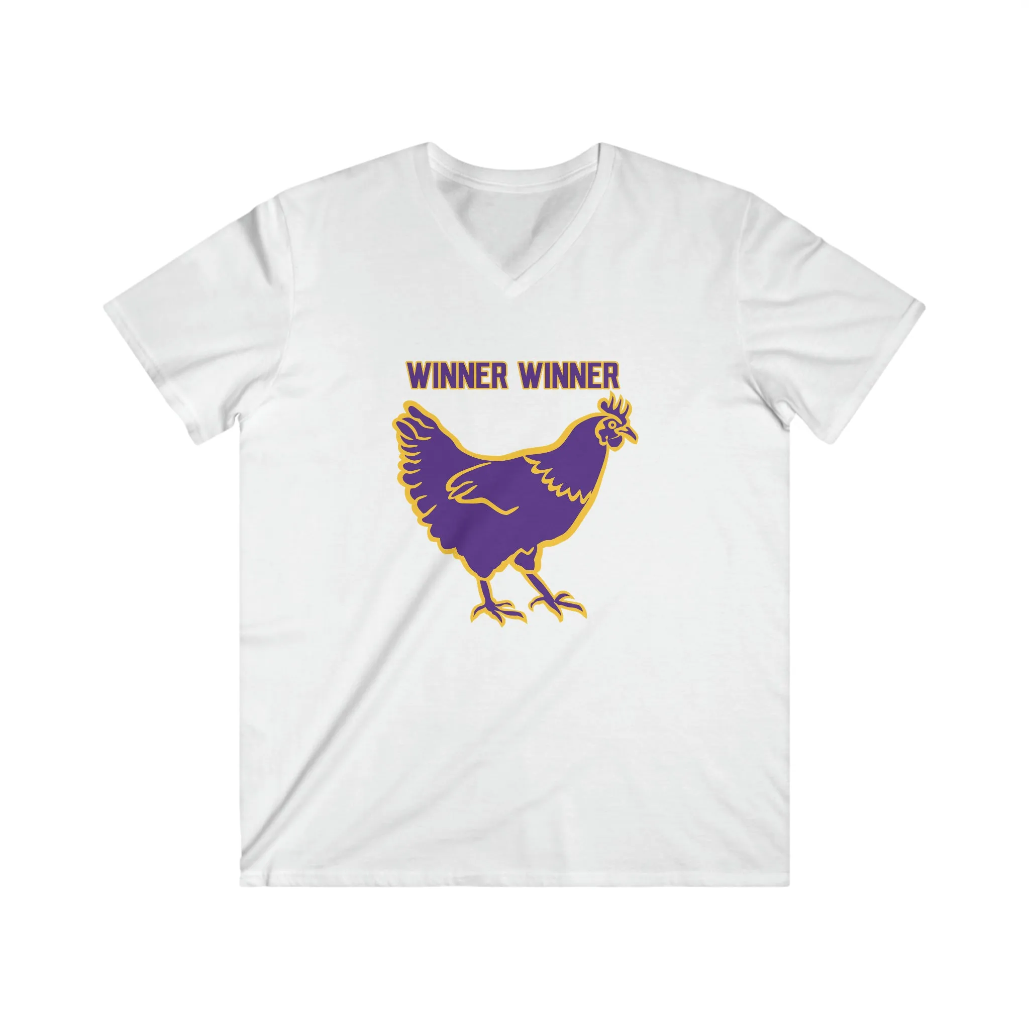 Men's Fitted V-Neck Short Sleeve - Winner Winner Chicken Dinner