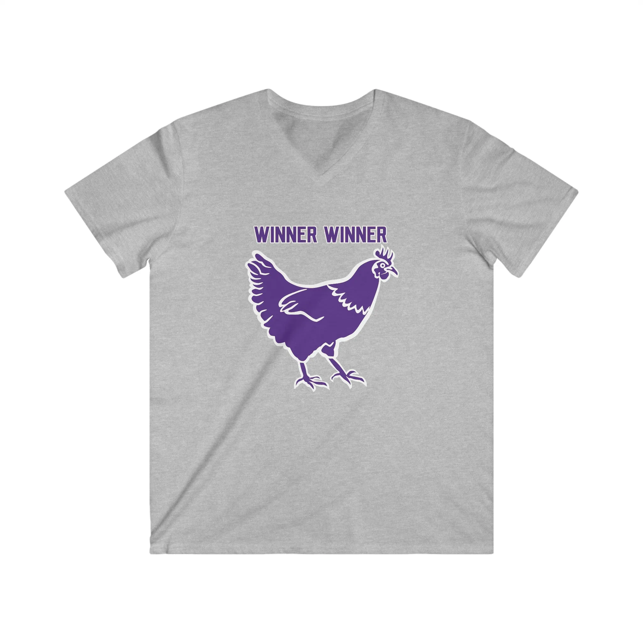 Men's Fitted V-Neck Short Sleeve - Winner Winner Chicken Dinner