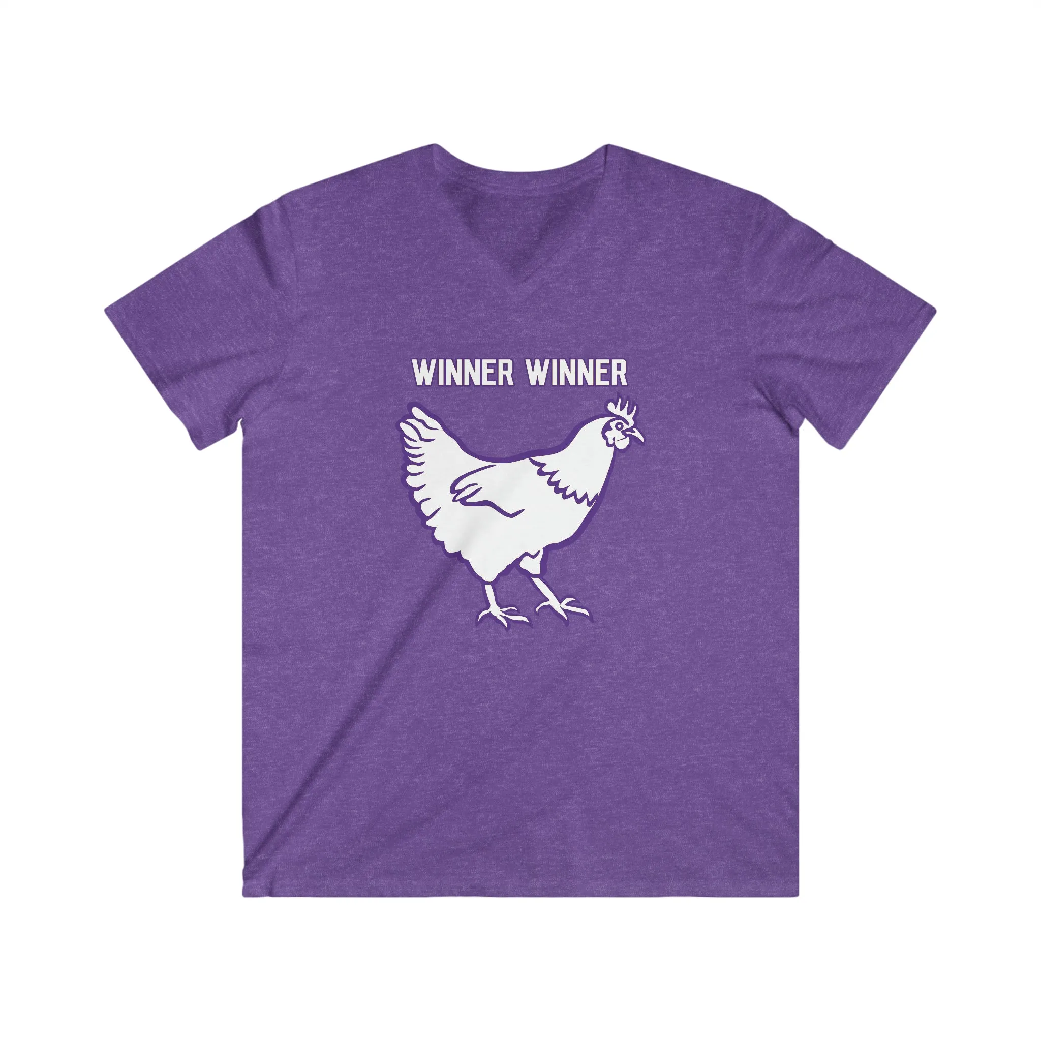 Men's Fitted V-Neck Short Sleeve - Winner Winner Chicken Dinner